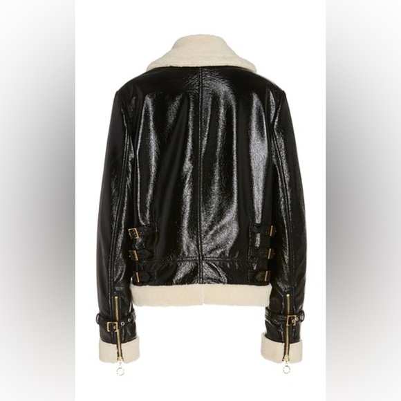 JONATHAN SIMKHAI Sherpa and suede aviator jacket, size S, NWOT - Picture 2 of 4